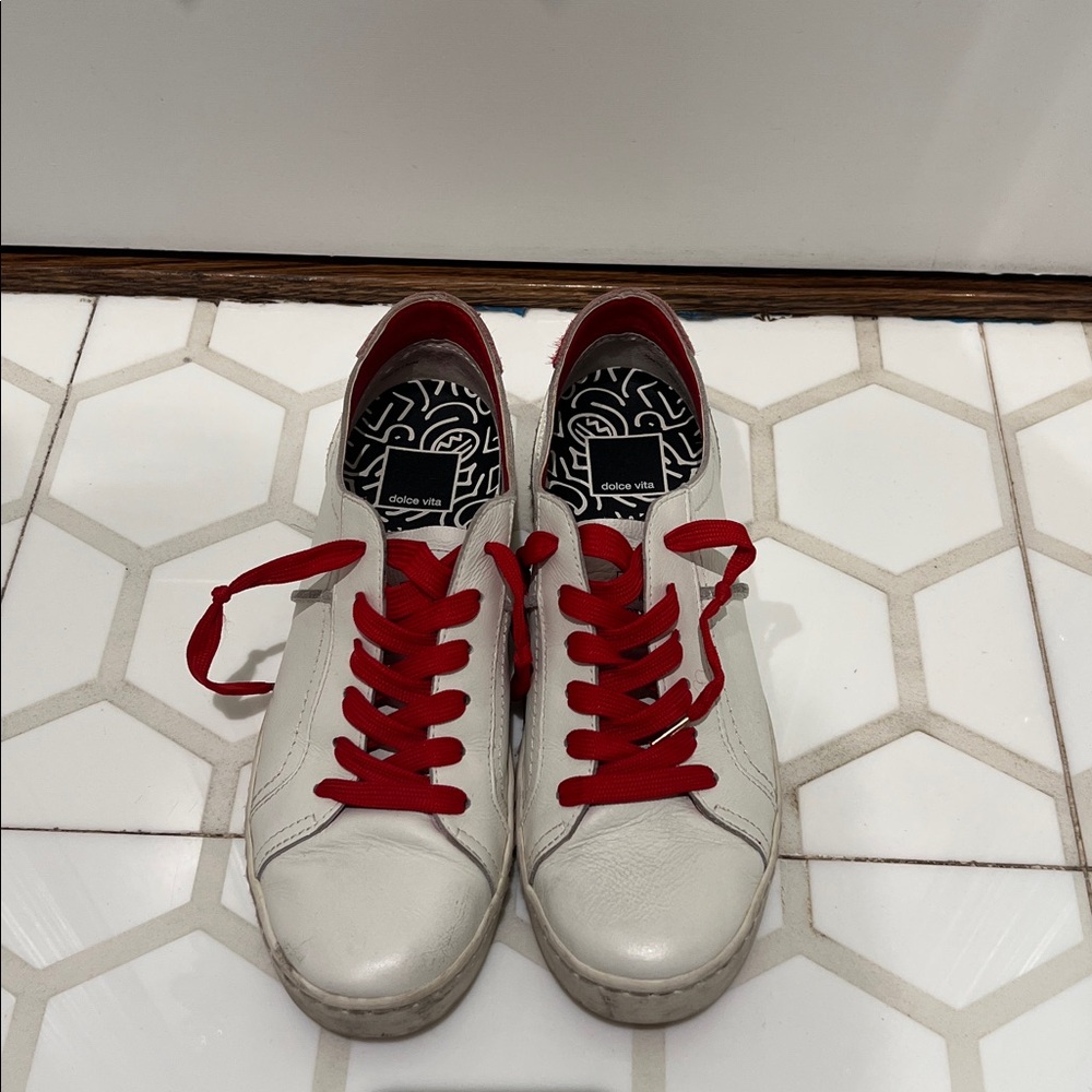 Dolce Vita Red and White Sneakers - Picture 3 of 5